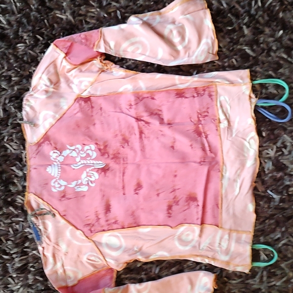 One of a kind Boho Yoga festival soft Cotton shirt Orange. Med - Picture 8 of 8